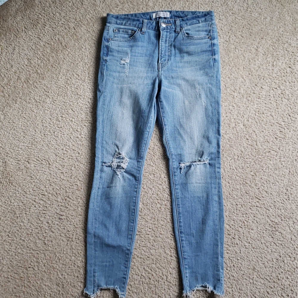 High waisted  ripped skinny jeans